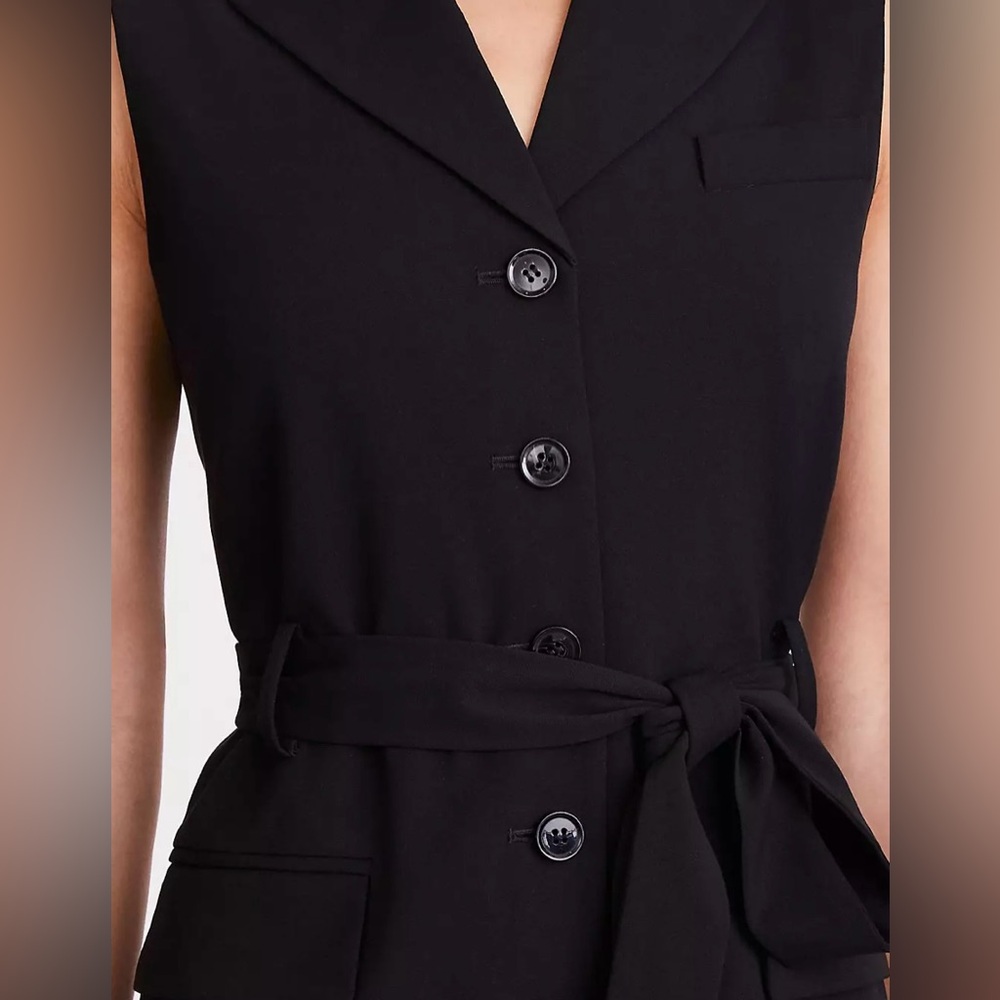 Ann Taylor Loft Black Sleeveless Button Down Dress Women's 4 - Picture 6 of 9